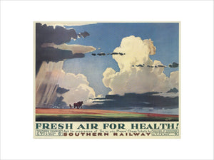 Reproduction poster, Southern Railway, 'Fresh Air for Health' by H Alker Tripp.