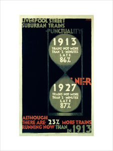 'Punctuality', LNER poster, 1927.