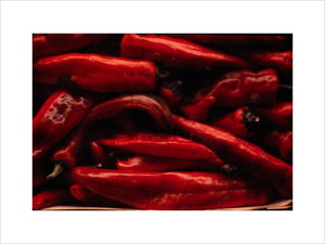 Still life of red peppers