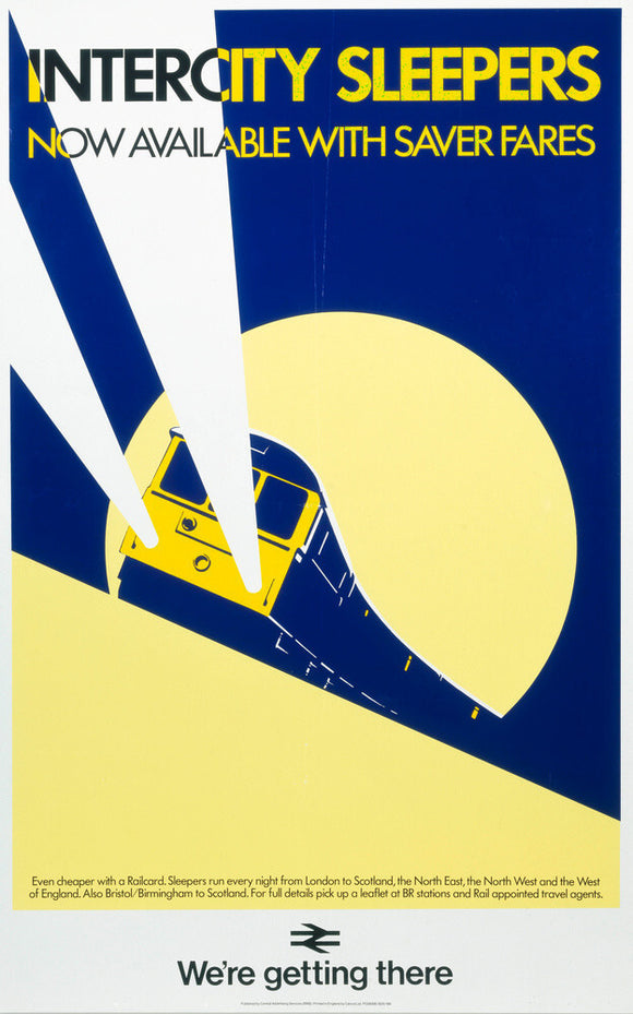 'Intercity Sleepers - Now Available with Saver Fares', BR(CAS) poster, 1986.