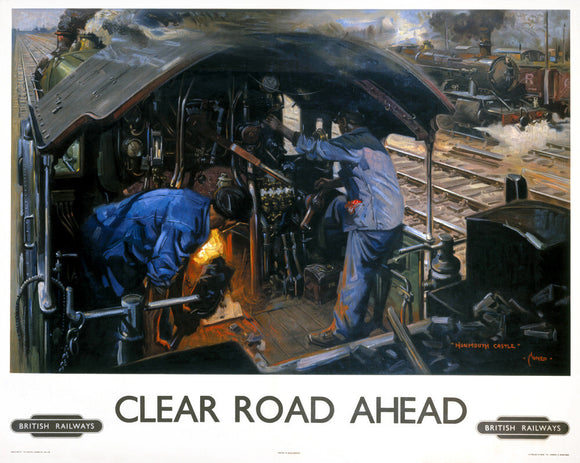 'Clear Road Ahead', BR poster, 1950s.