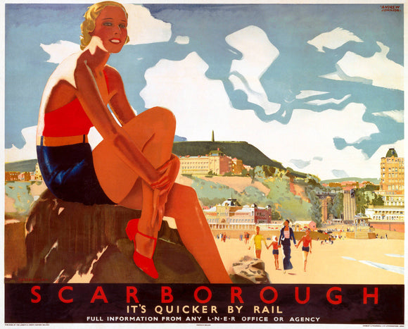 'Scarborough: It's Quicker by Rail', LNER poster, 1933.