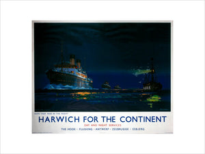 'Harwich for the Continent', LNER poster, 1923-1947.