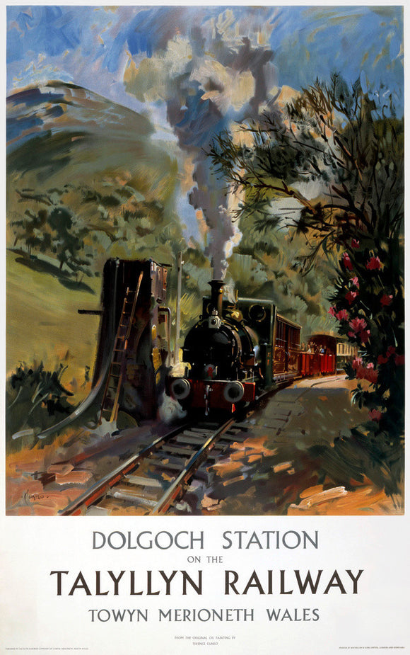 'Dolgoch Station', Talyllyn Railway poster, c 1960s.