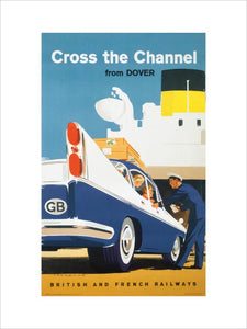 'Cross the Channel from Dover', BR poster, c 1960s.