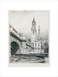Old London Bridge, St Magnus the Martyr and the Monument, London, 1831.
