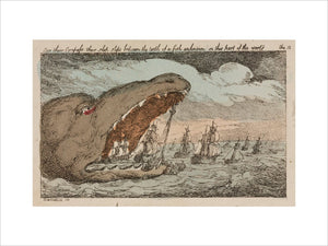 Sea monster devouring a fleet of ships, 1811.