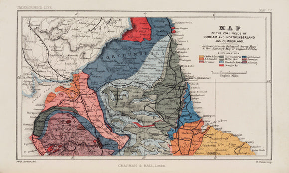 Map of the coal fields of northern England, 1869.