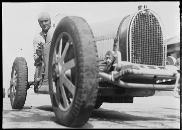 Louis Chiron in his Bugatti, Nurburgring, Germany, 1932.