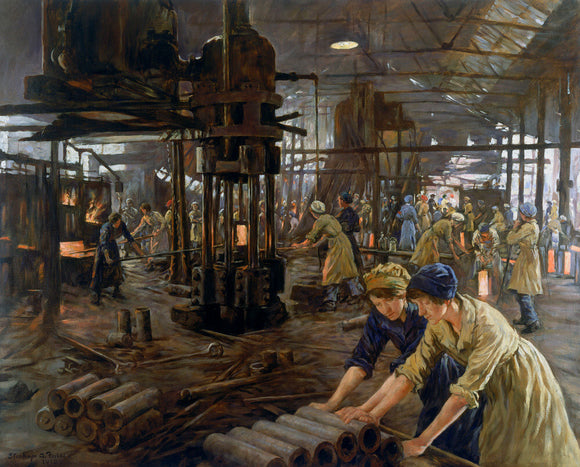 The Munitions Girls' oil painting, England, 1918.