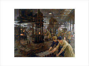 The Munitions Girls' oil painting, England, 1918.