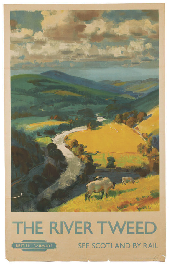 Poster, Norman Hepple, The River Tweed 1955