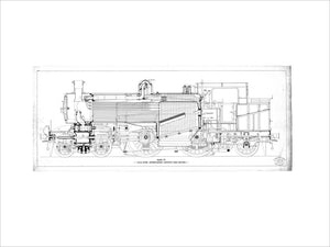 Class I3 4-4-2T superheated express tank engine, side elevation annotated with oiling points