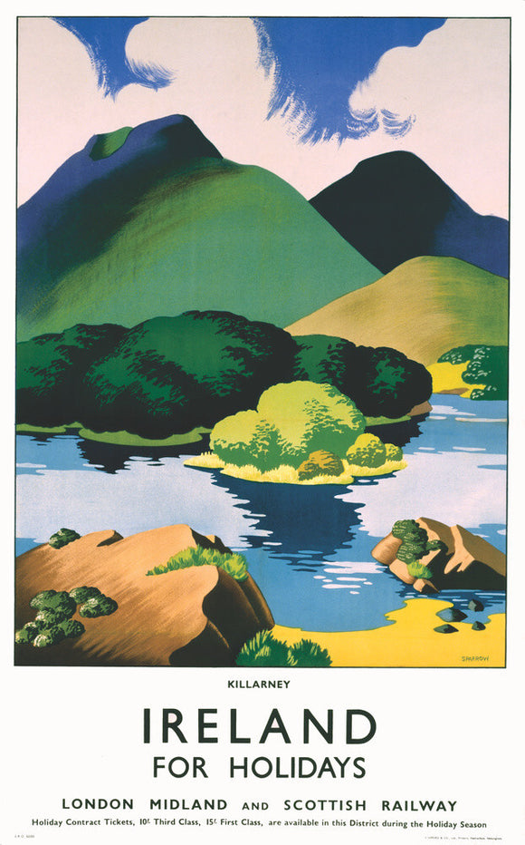'Ireland for Holidays - Killarney', LMS poster, c 1930s.
