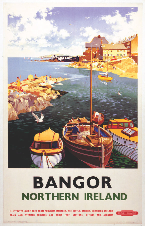 'Bangor, Northern Ireland', BR poster, 1955.