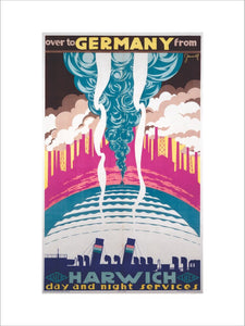 'Over to Germany from Harwich', LNER poster, 1923-1947.