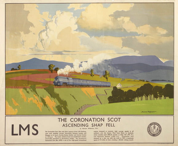 'The Coronation Scot Ascending Shap Fell', LMS poster, 1937.