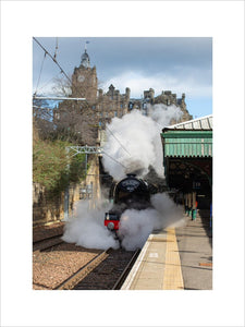 Flying Scotsman leaving Waverley Station, Edinburgh.