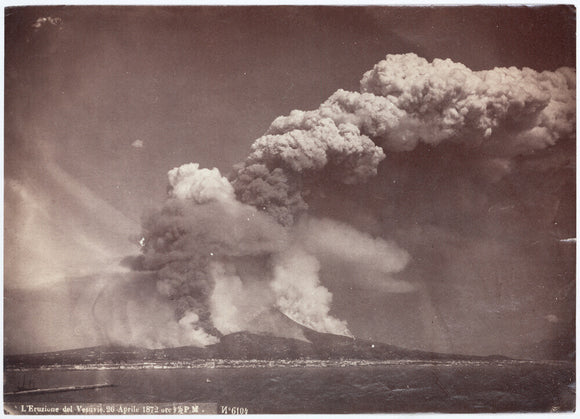 Eruption of Vesuvius, Italy, 4.30 pm, 26 April, 1872.