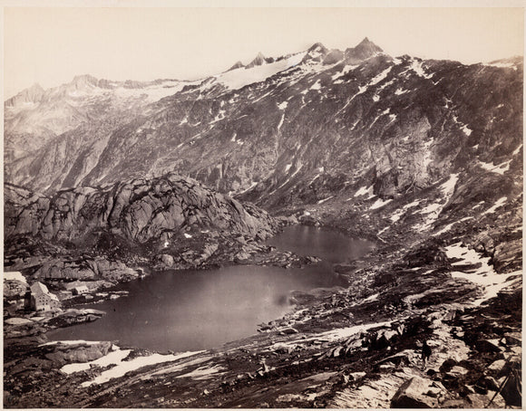 The Lake and Hospice on the Grimsel Pass, Switzerland, c 1850-1900.