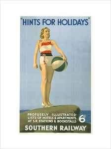 Poster, Southern Railway ' Hints for holidays' by Charles Pears
