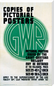 ‘Copies of Pictorial Posters’, GWR poster, 1923-1947