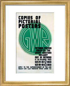 ‘Copies of Pictorial Posters’, GWR poster, 1923-1947