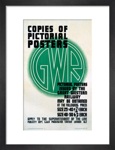 ‘Copies of Pictorial Posters’, GWR poster, 1923-1947