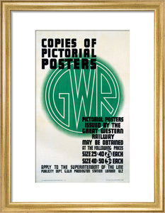 ‘Copies of Pictorial Posters’, GWR poster, 1923-1947