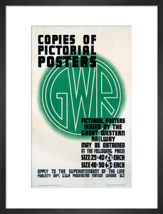 ‘Copies of Pictorial Posters’, GWR poster, 1923-1947
