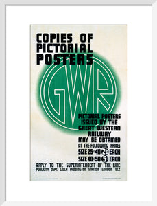 ‘Copies of Pictorial Posters’, GWR poster, 1923-1947
