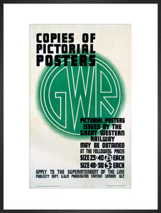 ‘Copies of Pictorial Posters’, GWR poster, 1923-1947