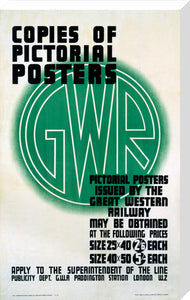 ‘Copies of Pictorial Posters’, GWR poster, 1923-1947