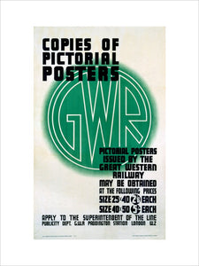 ‘Copies of Pictorial Posters’, GWR poster, 1923-1947
