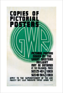 ‘Copies of Pictorial Posters’, GWR poster, 1923-1947