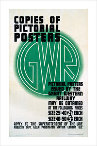 ‘Copies of Pictorial Posters’, GWR poster, 1923-1947