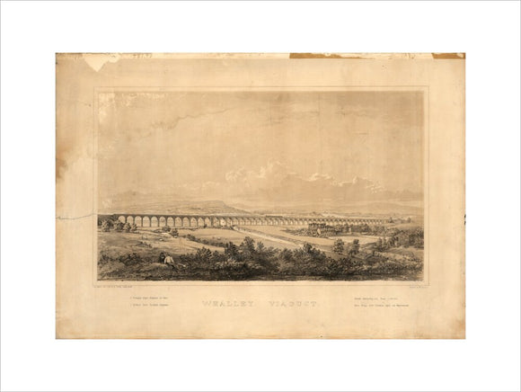 Lithograph, Whalley Viaduct.
