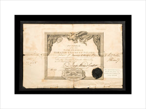 Invitation to Nelson's funeral issued to Dr. Gillespie, 1806.