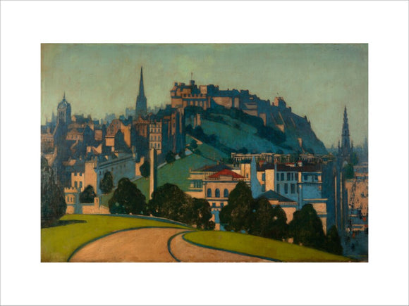 Poster artwork for London Midland & Scottish Railway ‘Edinburgh’ by George Henry, 1924.