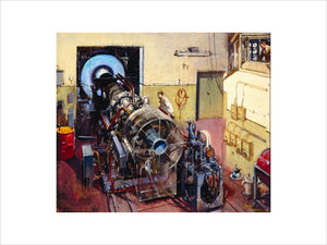 De Havilland jet engine on test, November 1954.