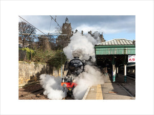 Flying Scotsman leaving Waverley Station, Edinburgh.