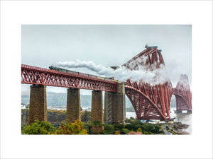Flying Scotsman crossing the Forth Bridge on 8th October 2023.
