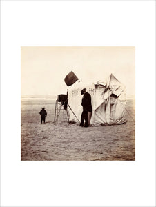 Snap-shot of a beach photographer at Whitby, North Yorkshire, c 1900s.