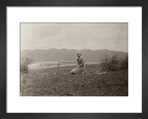 H. I. H. The Grand Duchess Olga Alexandrovna kneeling by the river Bzib.