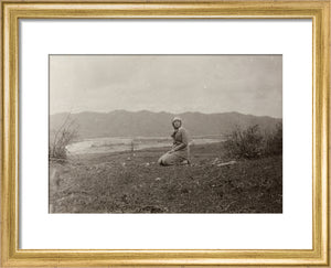 H. I. H. The Grand Duchess Olga Alexandrovna kneeling by the river Bzib.