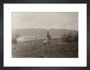 H. I. H. The Grand Duchess Olga Alexandrovna kneeling by the river Bzib.