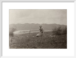 H. I. H. The Grand Duchess Olga Alexandrovna kneeling by the river Bzib.