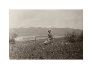 H. I. H. The Grand Duchess Olga Alexandrovna kneeling by the river Bzib.