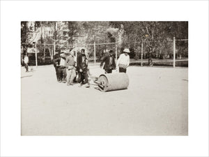 Rolling the Tennis Courts.