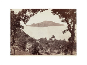 The island of Capri from Massa, Italy, c 1850-1900.